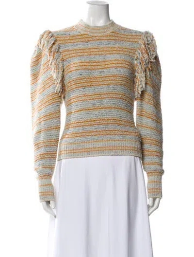 Pre-owned Ulla Johnson Striped Crew Neck Sweater In Blue
