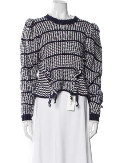 Pre-owned Ulla Johnson Striped Crew Neck Sweater In Blue