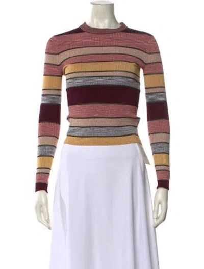 Pre-owned Ulla Johnson Striped Crew Neck Sweater In Multi