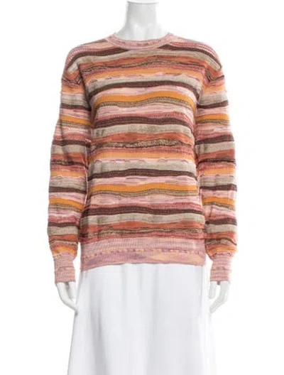 Pre-owned Ulla Johnson Striped Crew Neck Sweater In Multicolor