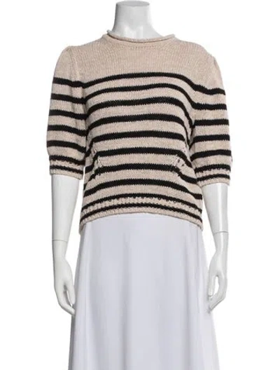 Pre-owned Ulla Johnson Striped Crew Neck Sweater In Multicolor
