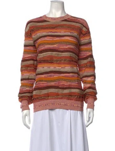 Pre-owned Ulla Johnson Striped Crew Neck Sweater In Multicolor