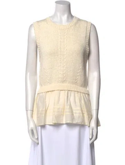Pre-owned Ulla Johnson Striped Crew Neck Sweater In Neutral