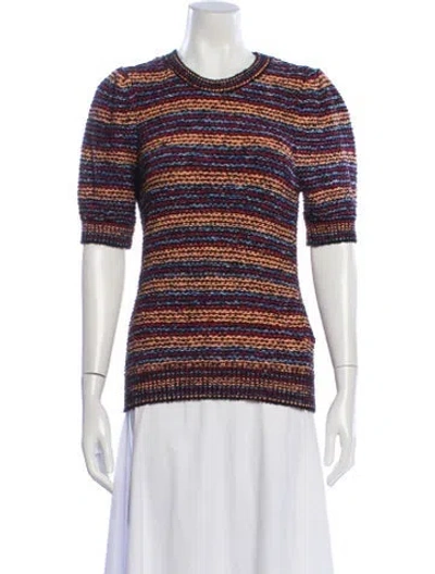 Pre-owned Ulla Johnson Striped Crew Neck Sweater In Neutral