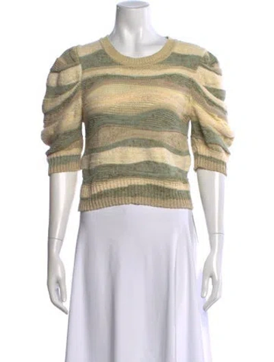 Pre-owned Ulla Johnson Striped Crew Neck Sweater In Neutral