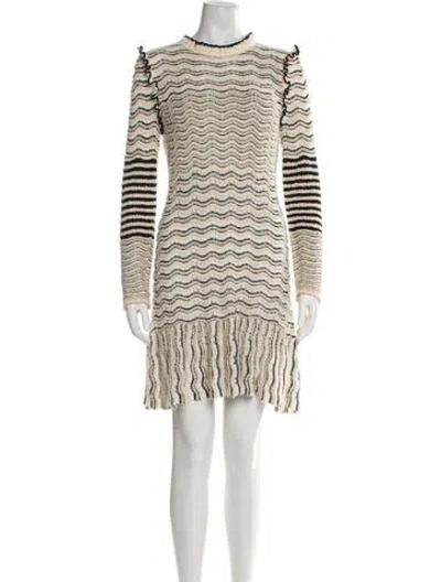 Pre-owned Ulla Johnson Striped Crew Neck Sweater In Neutral