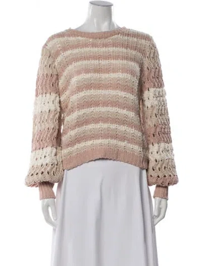 Pre-owned Ulla Johnson Striped Crew Neck Sweater In Pink