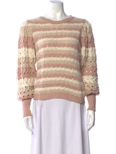 Pre-owned Ulla Johnson Striped Crew Neck Sweater In Pink