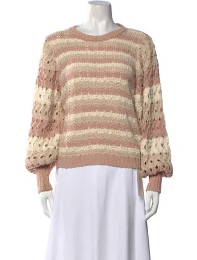 Pre-owned Ulla Johnson Striped Crew Neck Sweater In Pink