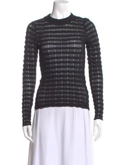 Pre-owned Ulla Johnson Striped Crew Neck Top In Black