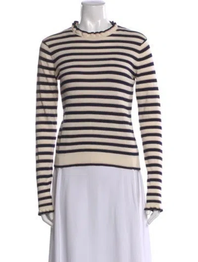 Pre-owned Ulla Johnson Striped Crew Neck Top In Neutral