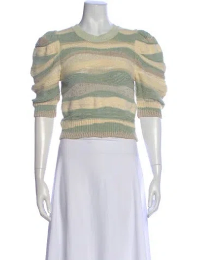 Pre-owned Ulla Johnson Striped Crew Neck Top In Neutral