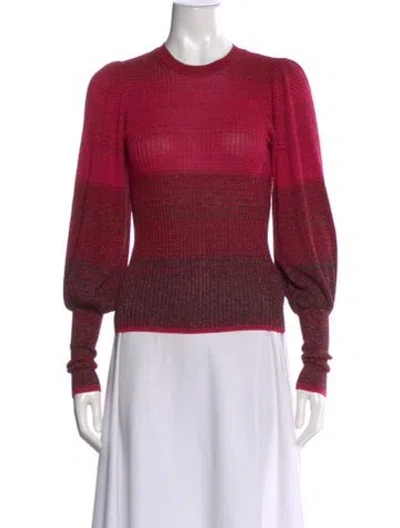 Pre-owned Ulla Johnson Striped Crew Neck Top In Pink