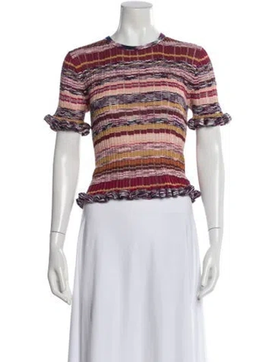 Pre-owned Ulla Johnson Striped Crew Neck Top In Pink