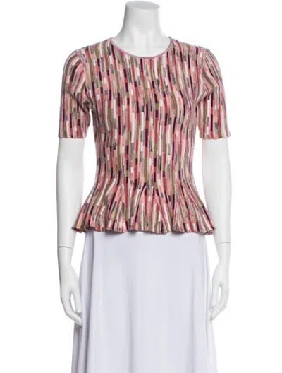 Pre-owned Ulla Johnson Striped Crew Neck Top In Pink