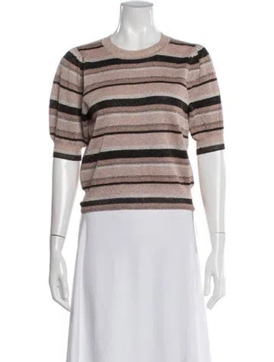 Pre-owned Ulla Johnson Striped Crew Neck Top In Pink