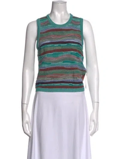 Pre-owned Ulla Johnson Striped Crew Neck Top W/ Tags In Green