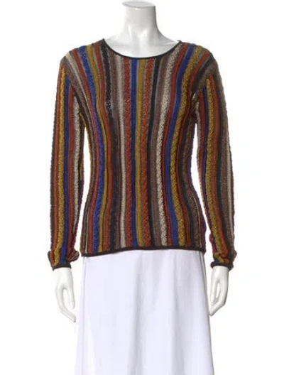 Pre-owned Ulla Johnson Striped Crew Neck Top W/ Tags In Multi