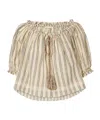 Ulla Johnson Paros Striped Cropped Cotton Top In Multi