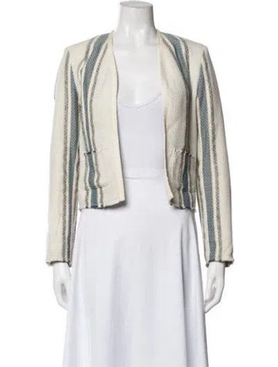 Pre-owned Ulla Johnson Striped Jacket In White