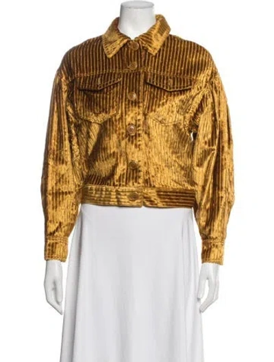 Pre-owned Ulla Johnson Striped Jacket In Yellow