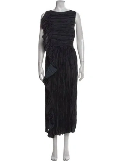 Pre-owned Ulla Johnson Striped Long Dress In Black