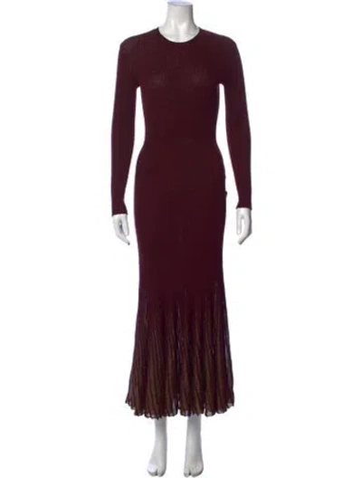 Pre-owned Ulla Johnson Striped Long Dress In Burgundy