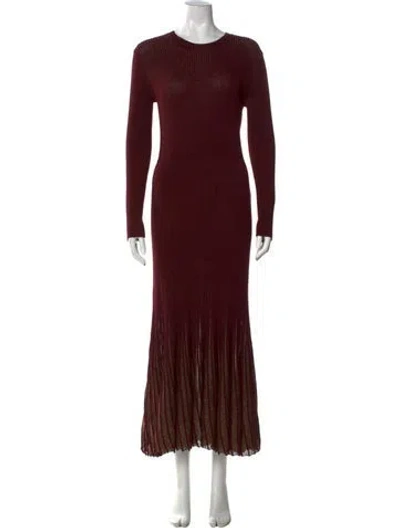 Pre-owned Ulla Johnson Striped Long Dress In Burgundy/metallic