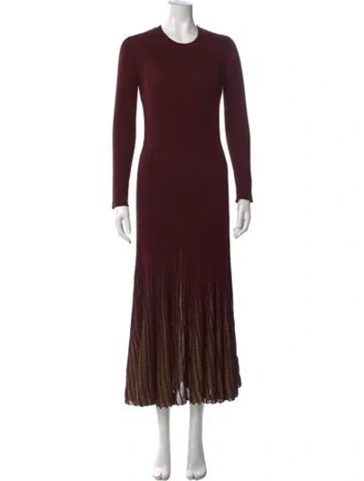 Pre-owned Ulla Johnson Striped Long Dress In Burgundy/metallic