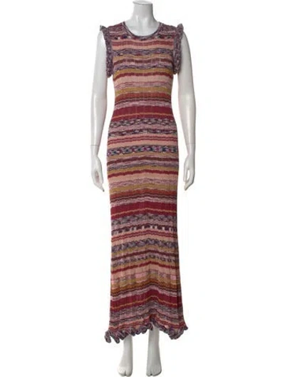 Pre-owned Ulla Johnson Striped Long Dress In Multi