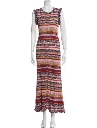 Pre-owned Ulla Johnson Striped Long Dress In Multi