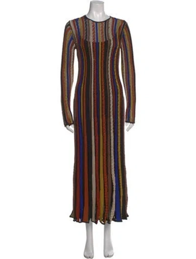 Pre-owned Ulla Johnson Striped Long Dress In Multi
