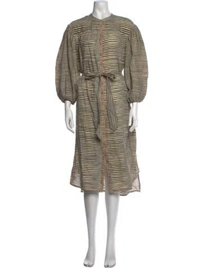 Pre-owned Ulla Johnson Striped Long Dress In Neutral