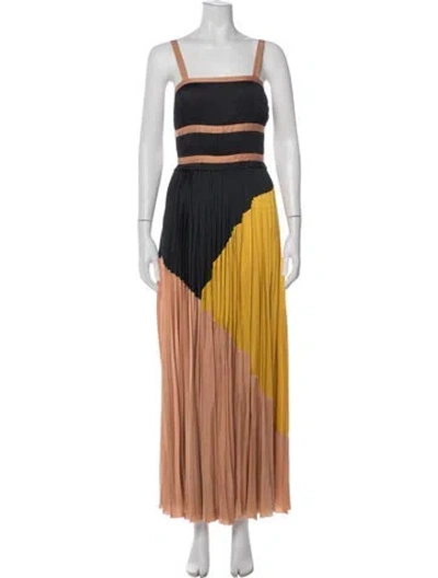Pre-owned Ulla Johnson Striped Long Dress In Neutral