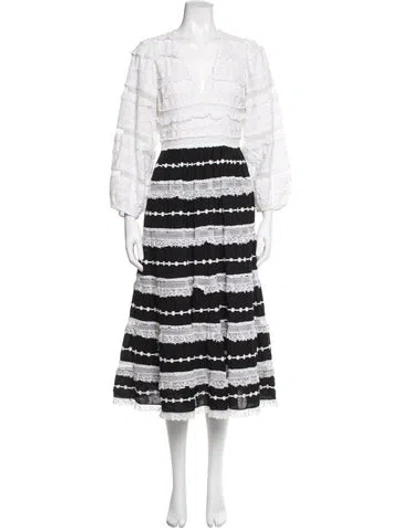 Pre-owned Ulla Johnson Striped Long Dress In Neutral