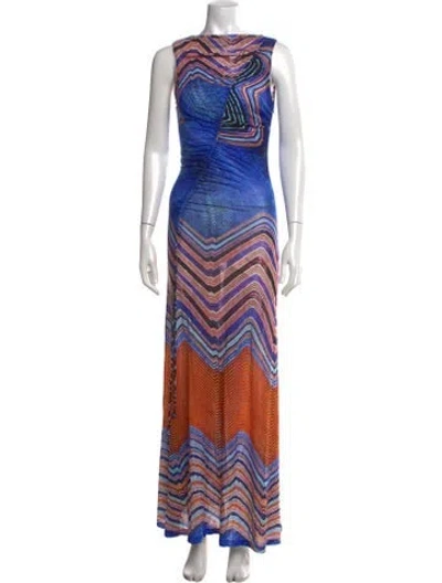 Pre-owned Ulla Johnson Striped Long Dress In Orange