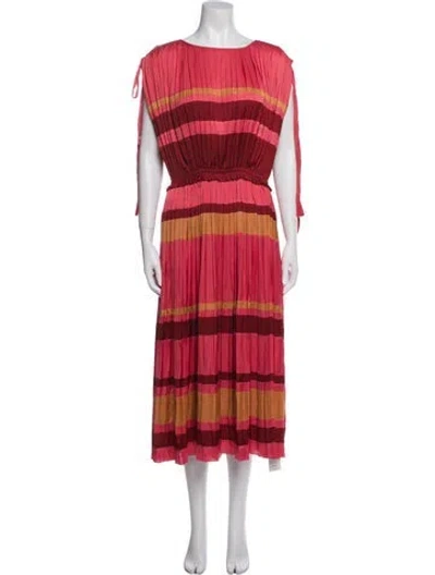 Pre-owned Ulla Johnson Striped Long Dress In Pink