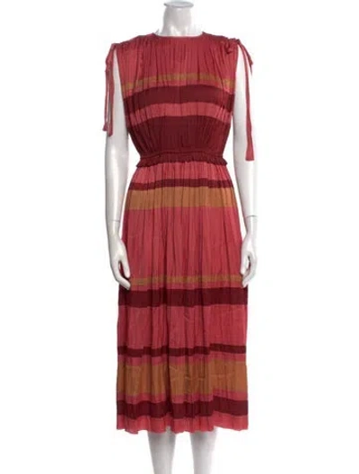 Pre-owned Ulla Johnson Striped Long Dress In Pink