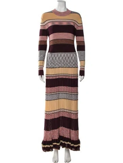 Pre-owned Ulla Johnson Striped Long Dress In Pink