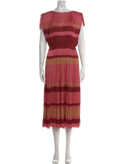Pre-owned Ulla Johnson Striped Long Dress In Pink