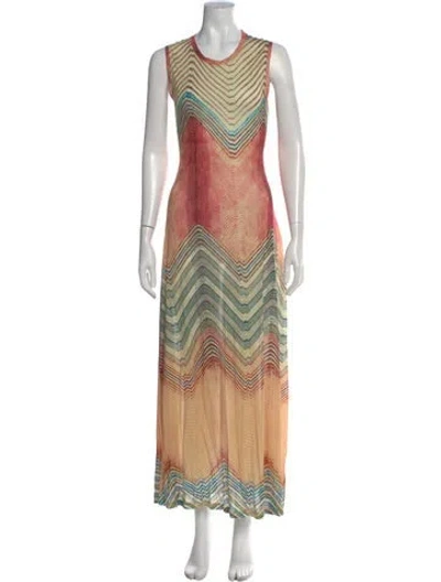 Pre-owned Ulla Johnson Striped Long Dress In Red