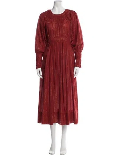 Pre-owned Ulla Johnson Striped Long Dress In Red