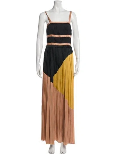 Pre-owned Ulla Johnson Striped Long Dress In Yellow
