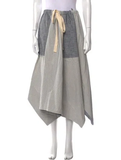 Pre-owned Ulla Johnson Striped Long Skirt In Gray
