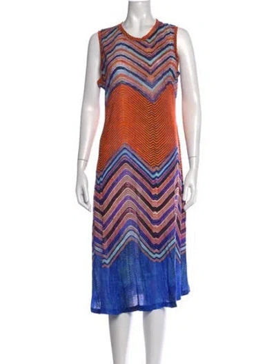 Pre-owned Ulla Johnson Striped Midi Length Dress In Blue