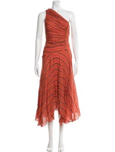 Pre-owned Ulla Johnson Striped Midi Length Dress In Red