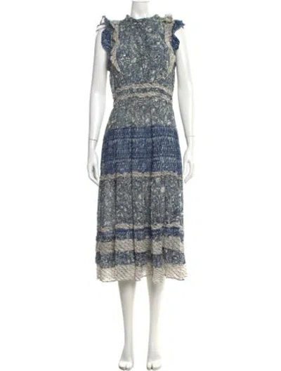 Pre-owned Ulla Johnson Striped Midi Length Dress In Yellow