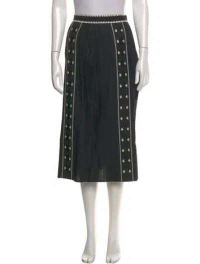 Pre-owned Ulla Johnson Striped Midi Length Skirt In Black