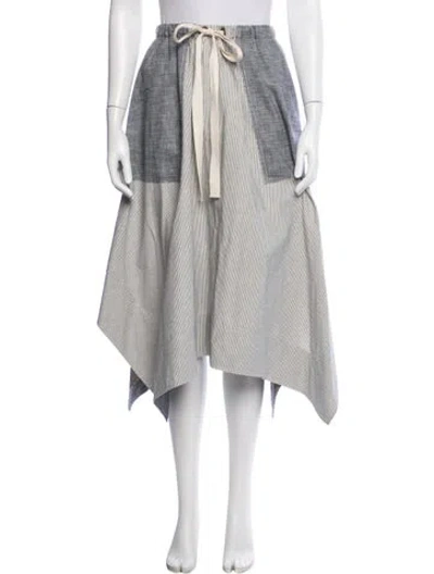 Pre-owned Ulla Johnson Striped Midi Length Skirt In Blue