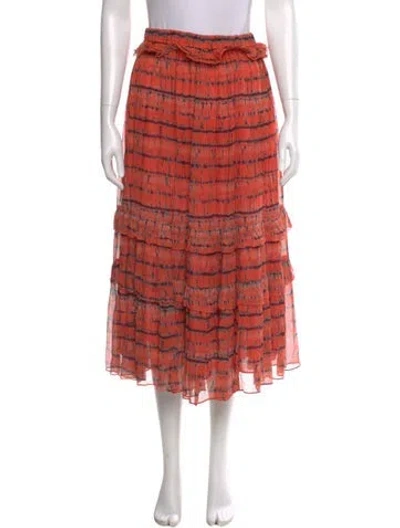 Pre-owned Ulla Johnson Striped Midi Length Skirt In Multi